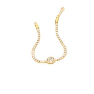 Round Gold Plated Zircon Copper Bracelet